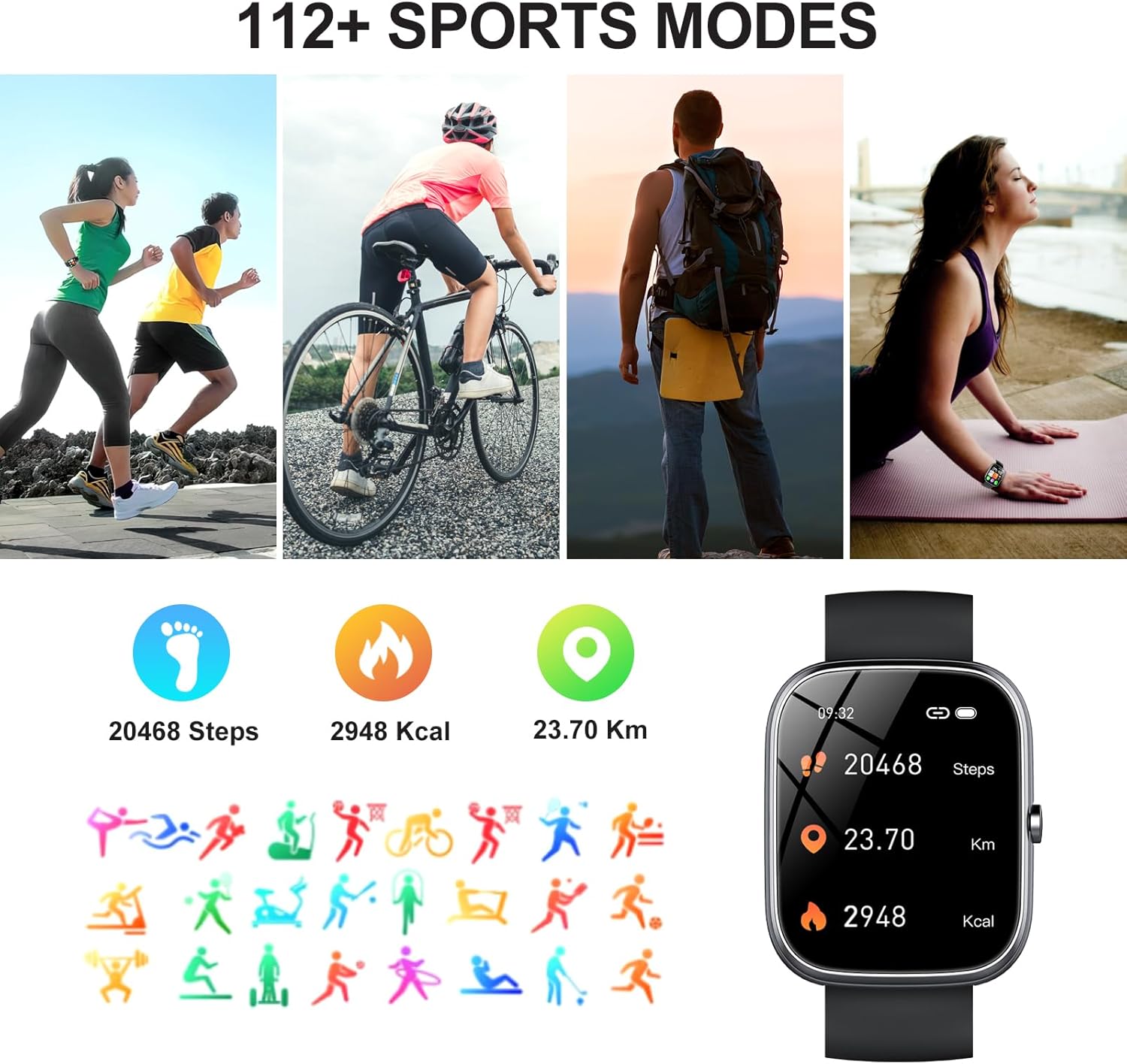 Smart Watch(Answer/Make Calls), 1.91" Smartwatch for Men Women DIY Dial Built-in, Fitness Tracker with Heart Rate Sleep Monitor, 112+ Sports Modes, IP68 Waterproof Activity Tracker for Android iOS - Image 6